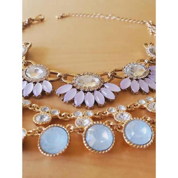 Premier Designs Womens Angelic Multi Strand Necklace Blue Crystal 2 Pc Set 20" - Picture 5 of 8